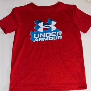 Under Armour UA Boy’s Red Athletic Short Sleeve Shirt Size 7
